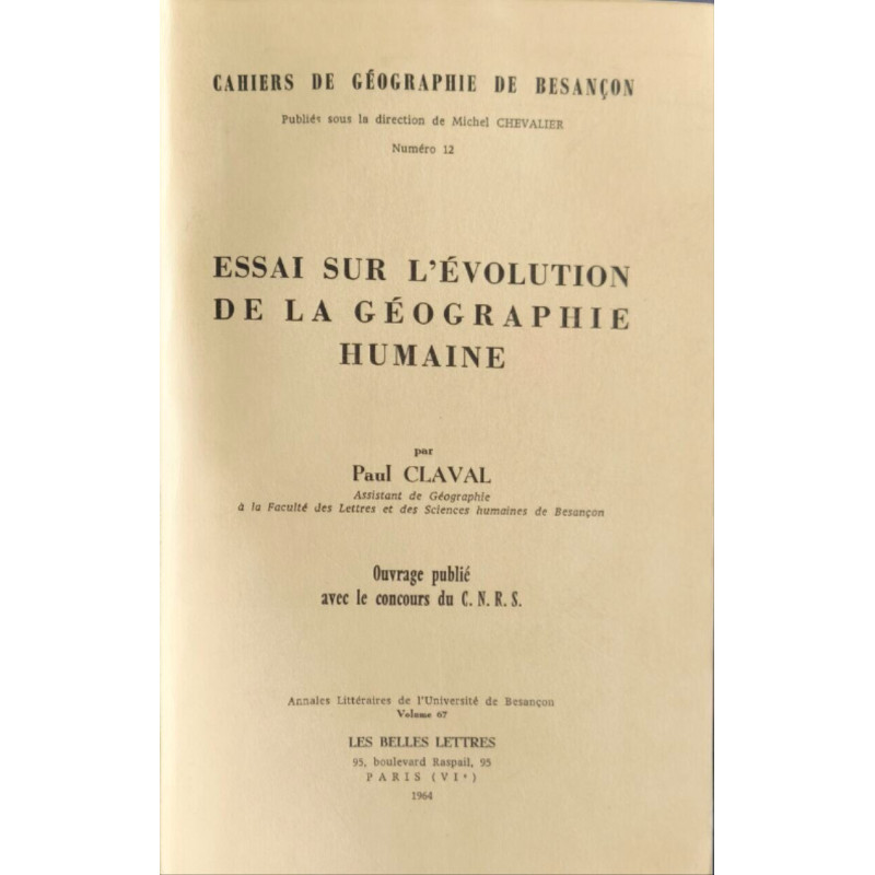 Essai sur l'évolution de la géographie humaine