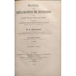 Manuel des déclarations de succession et des droits de mutation...