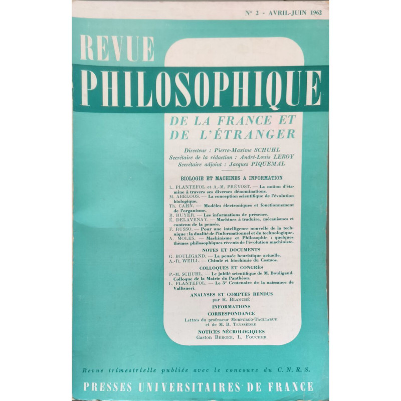 Revue philosophique de la France et de l'étranger