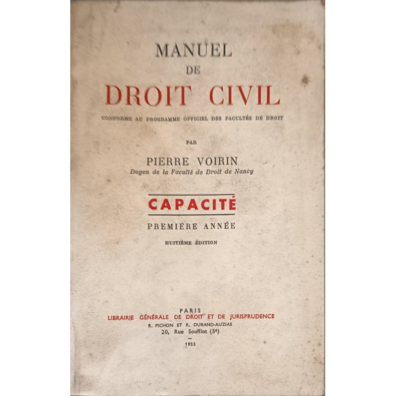 Manuel de droit civil