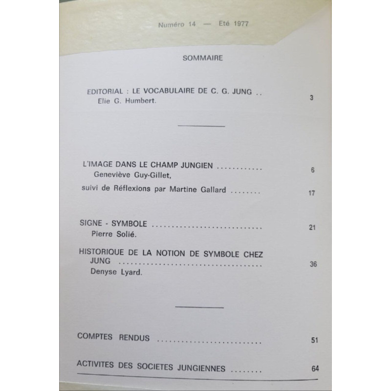 Cahiers de psychologie jungienne N°14