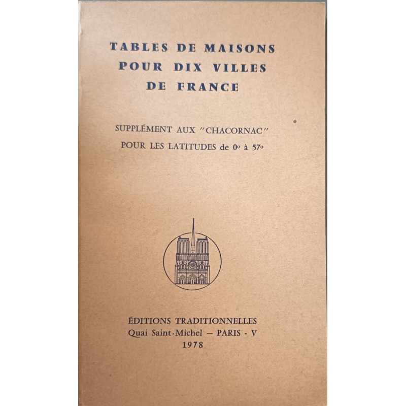 Tables de maisons pour dix villes de France