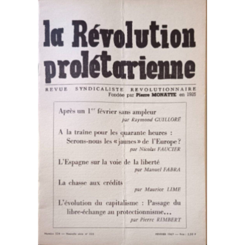 La Révolution prolétarienne n°524 Février 1967
