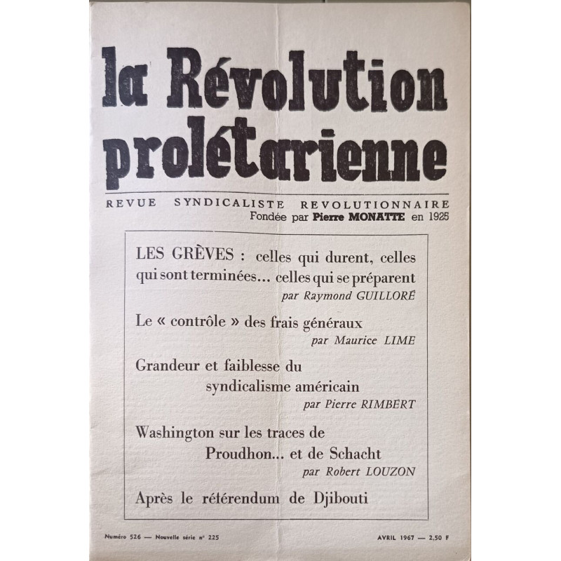 La Révolution prolétarienne n°526 Avril 1967