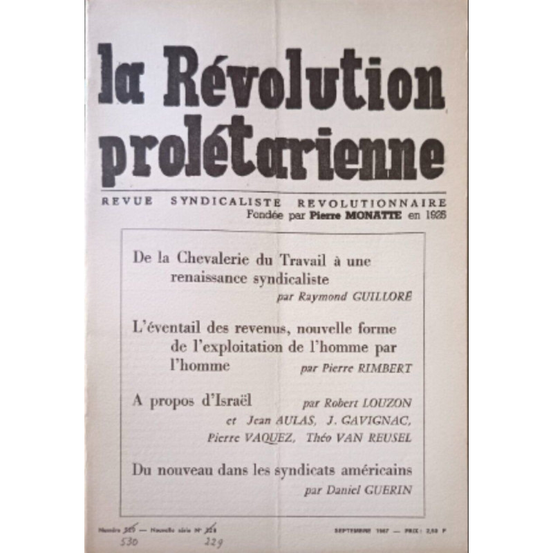 La Révolution prolétarienne n°530 Septembre 1967