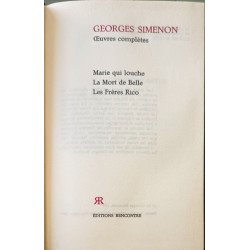 Georges Simenon oeuvres complètes : Marie qui louche La mort de...