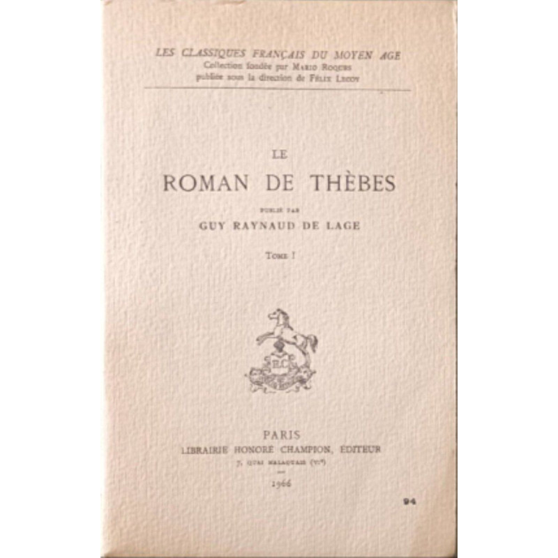 Le Roman de Thèbes tome 1