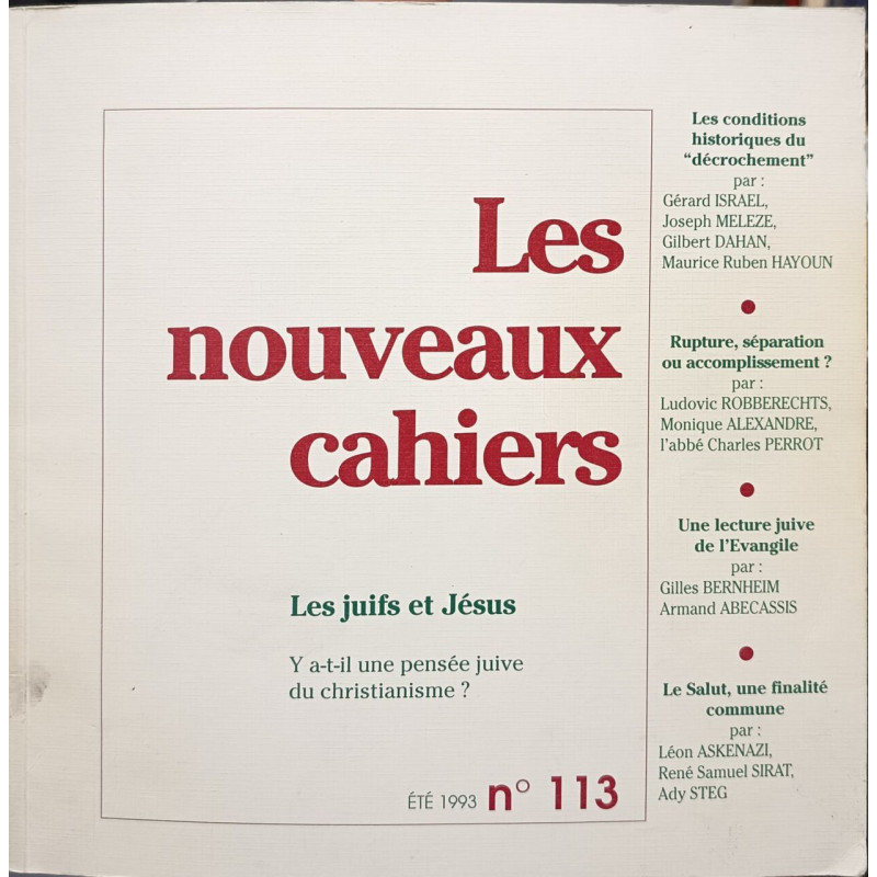 Les nouveaux cahiers N°113 - Les juifs et jésus