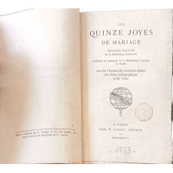 Les quinze joyes de mariage avec des variantes des anciennes...