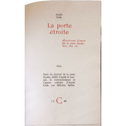 La porte étroite suivi du journal de la porte étroite établi...