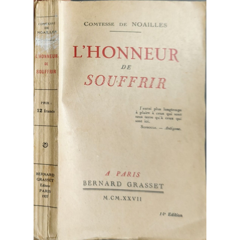 L'honneur de souffrir