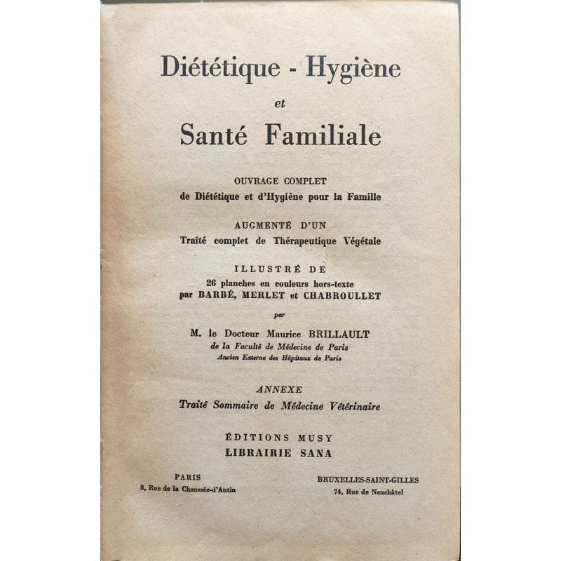 Diététique - Hygiène et Santé Familiale