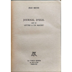 Journal d'exil suivi de lettre à un maudit