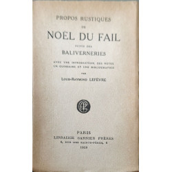 Propos rustiques de Noël du Fail suivis des Baliverneries