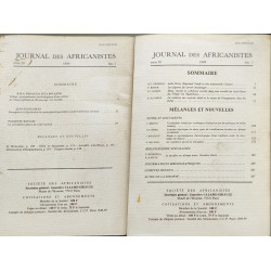 Journal des Africanistes - tome 50 fascicule 1 et 2