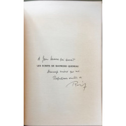 Les Écrits de Raymond Queneau - numéroté - dédicacé pour jean lescure