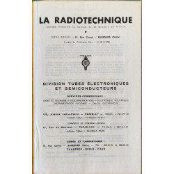 Manuel technique "RT" La Radiotechnique division tubes...