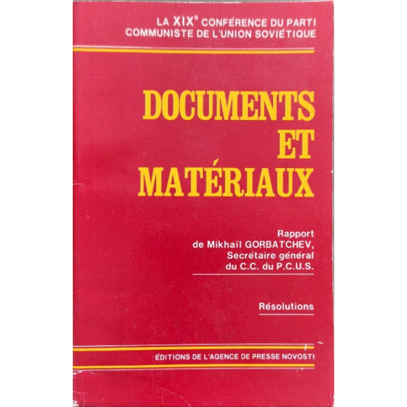 Documents et matériaux