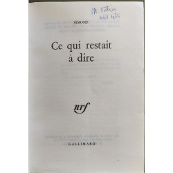 Ce qui restait à dire