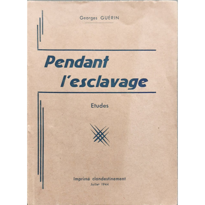 Pendant l'esclavage - Etudes - EO