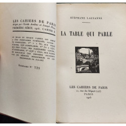 La Table qui parle - EO Numérotée sur vélin d'alfa