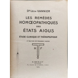 Les remèdes homœopathiques des états aigus