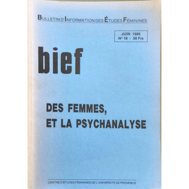 Bief N°18- des femmes et la psychanalyse