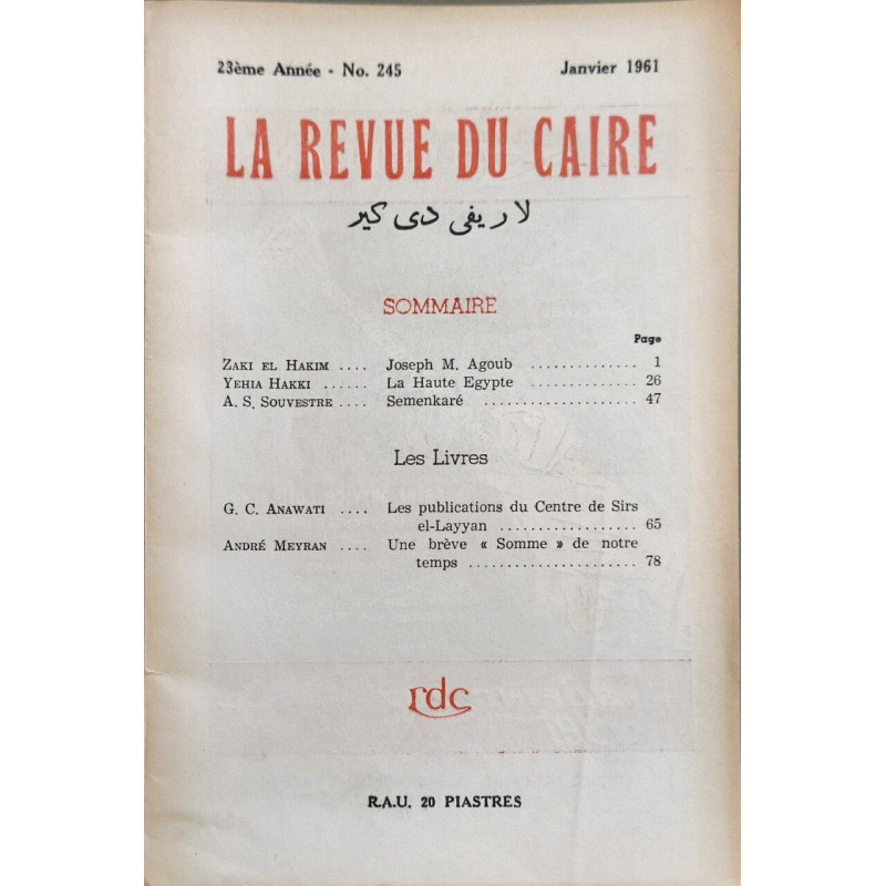 La revue du caire n°245