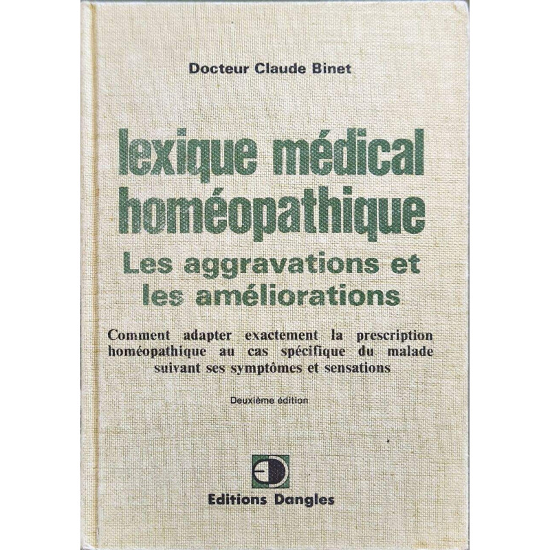 Lexique médical homéopathique des aggravations et des améliorations