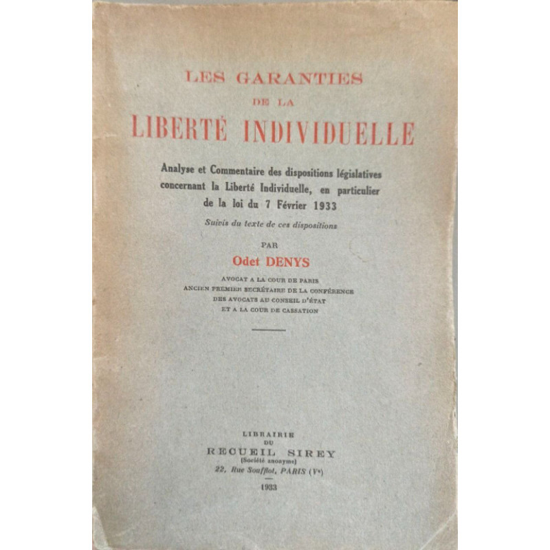 Les garanties de la liberté individuelle