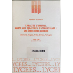L'analyse d'erreurs accès aux stratégies d'apprentissage : une...
