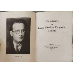 En mémoire de Louis-Frédéric Rouquette (1884-1926) sur papier de...