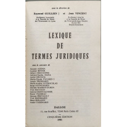 Lexique de termes juridiques éd 1981