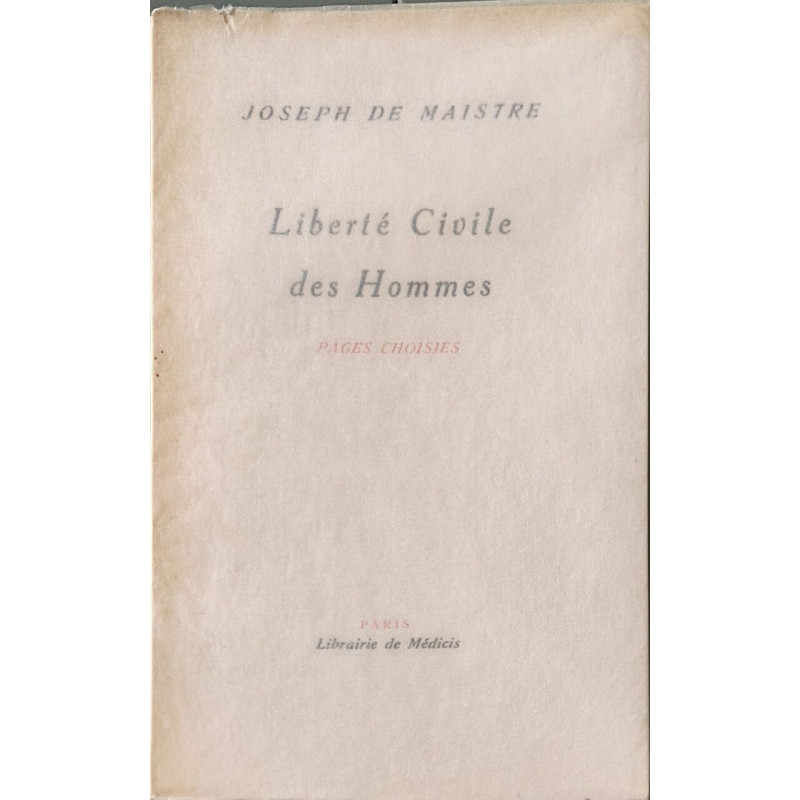 Liberté Civile des Hommes pages choisies