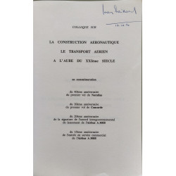 Colloque sur la construction aéronautique le transport aérien à...