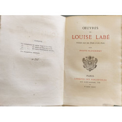 Œuvres de Louise Labé - numéroté sur vergé - cabinet du...