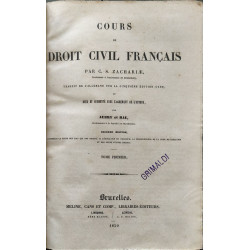 Cours de droit civil français (tome 1 et 2)