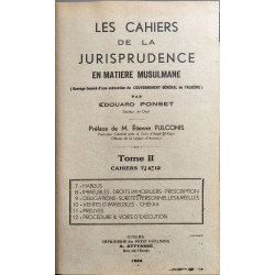 Les Cahiers de la Jurisprudence en Matière Musulmane ( 2 volumes)