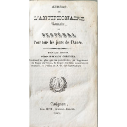 Abrégé de l'Antiphonaire Romain ou Vespéral pour tous les jours...