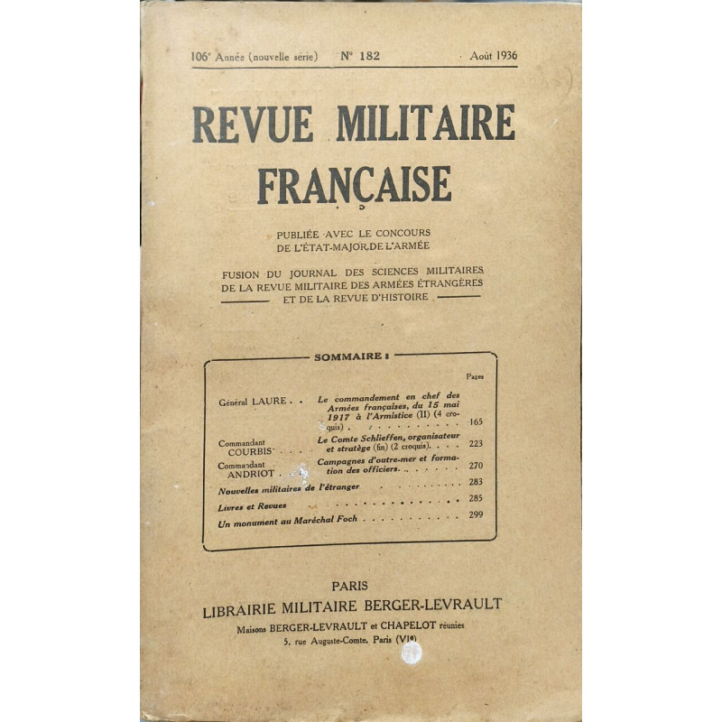 Revue Militaire Française N°182