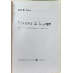 Les actes de langage : Essai de philosophie du langage