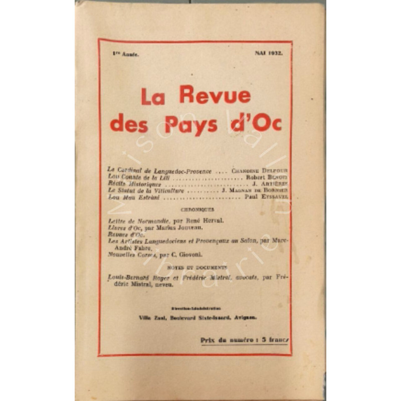 La Revue des Pays d'Oc Mai 1932
