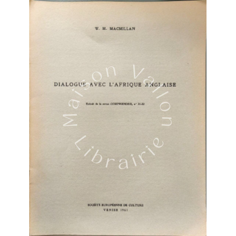 Dialogue avec l'Afrique anglaise