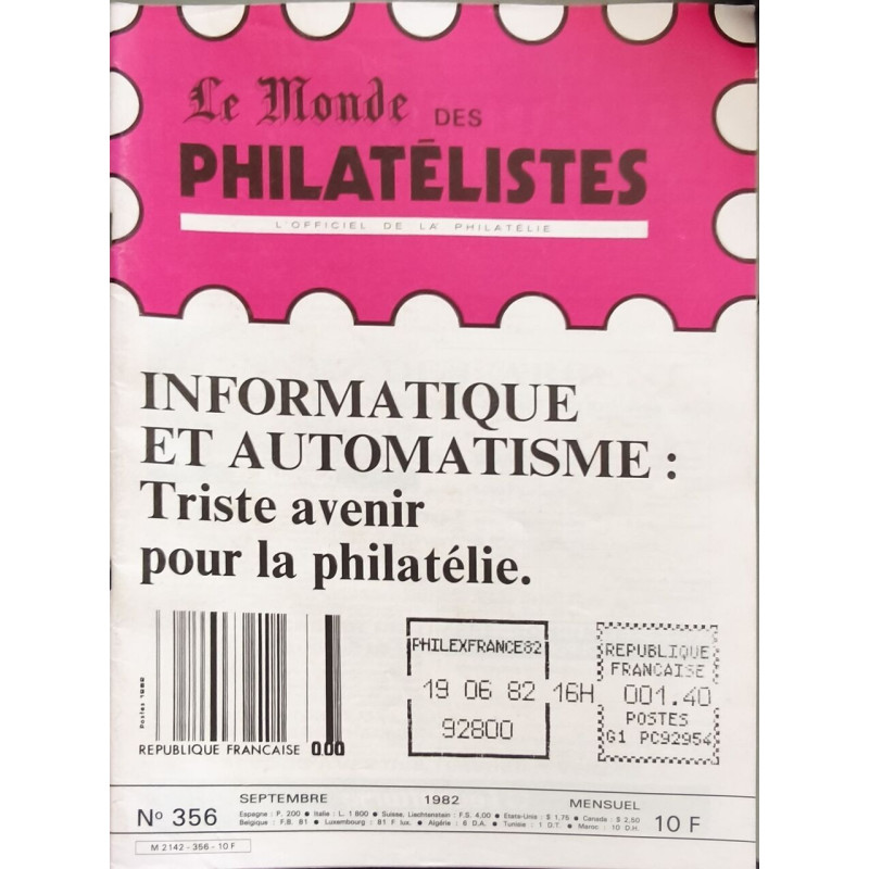 Le Monde des Philatélistes : Informatique et automatisme : Triste...
