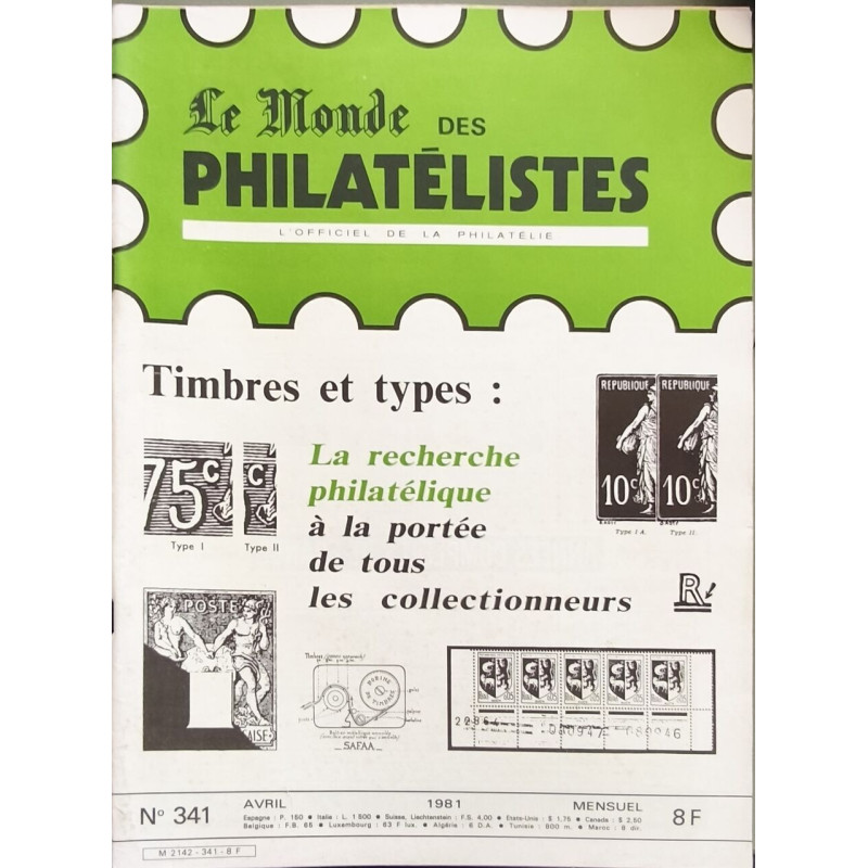 Le Monde des Philatélistes N°341