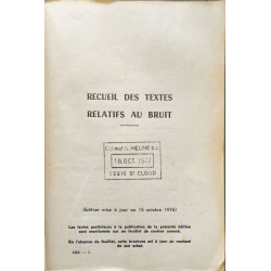 Recueil des textes relatifs au bruit