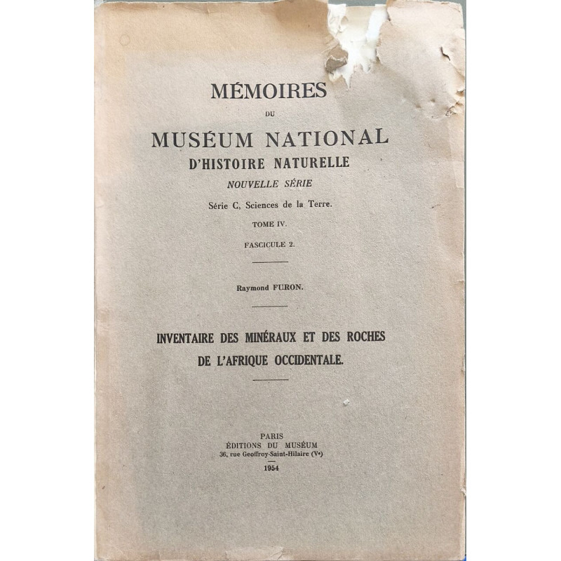 Inventaire des minéraux et des roches de l'Afrique occidentale -...