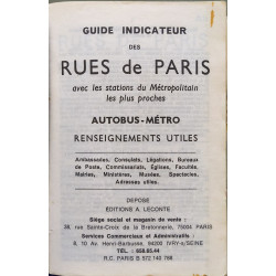 Indicateur des rues Paris Métro-Autobus